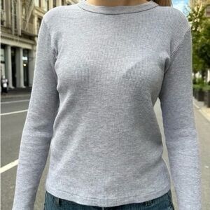 Brandy Melville Gray Long Sleeve Top